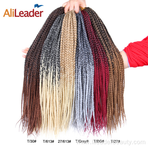 Colors 12-30inch Synthetic Box Braid Crochet Hair Extension